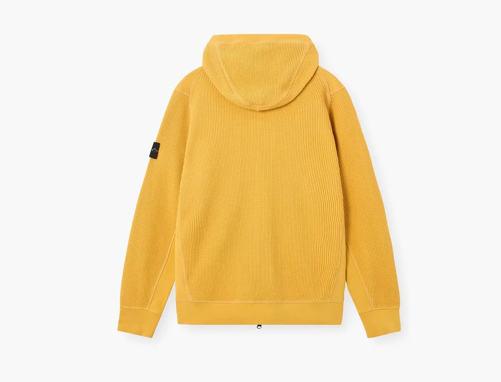 Stone Island Organic Cotton Waffle Fleece Sweatshirt Mustard