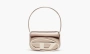 Diesel 1DR Shoulder Bag Mirrored Leather Bronze 