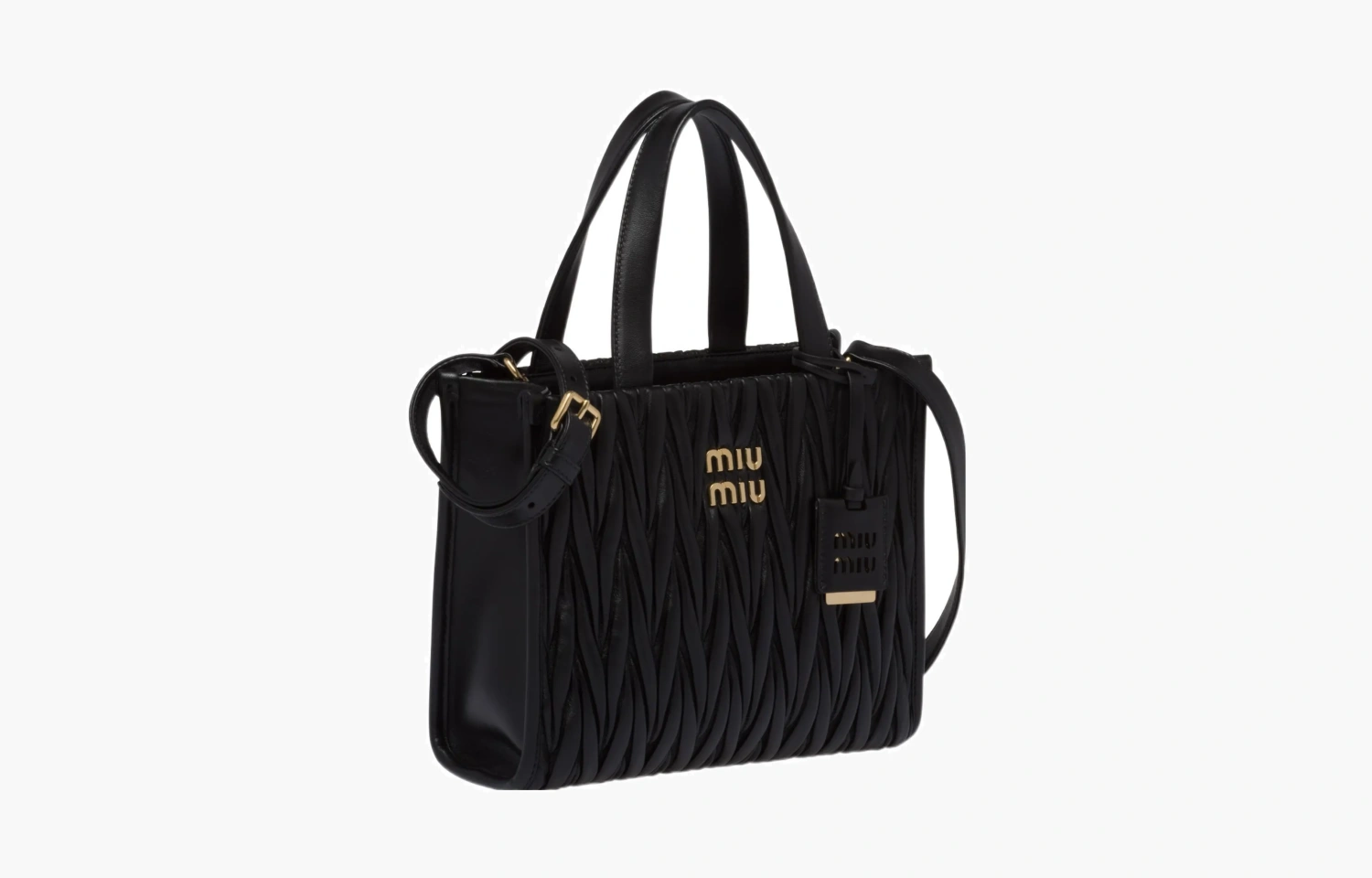 Miu Miu Materasse Quilted Nappa Leather Tote Bag "Black" 