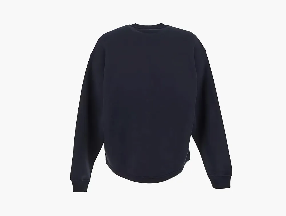 Stone Island Marina Cotton Fleece Crewneck Sweatshirt Navy Blue