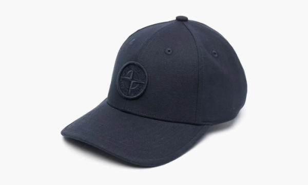 Stone Island Junior Logo Patch Canvas Baseball Cap Navy 