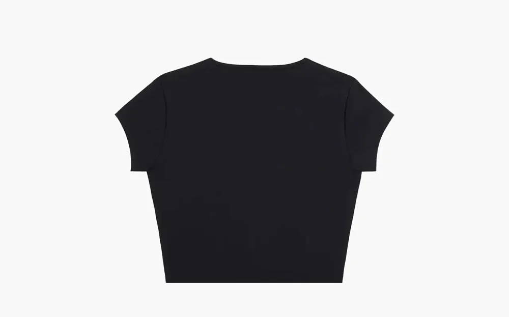 orty & Rich Club Logo Cropped Active T-Shirt WMNS Black/White
