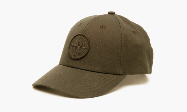 Stone Island Junior Embroidered Logo Cap Olive 