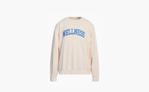 Sporty & Rich wellness-appliqu Cotton Sweatshirt Light Beige 