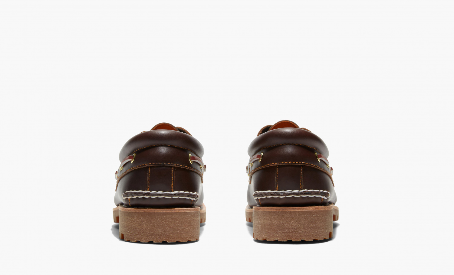 Timberland 3-Eye Lug Handsewn Boat Shoe "Md Brown Full Grain" 