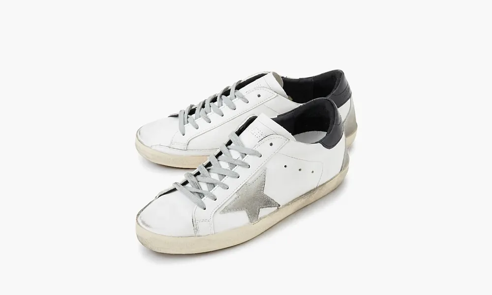 Golden Goose Superstar White Black Heel