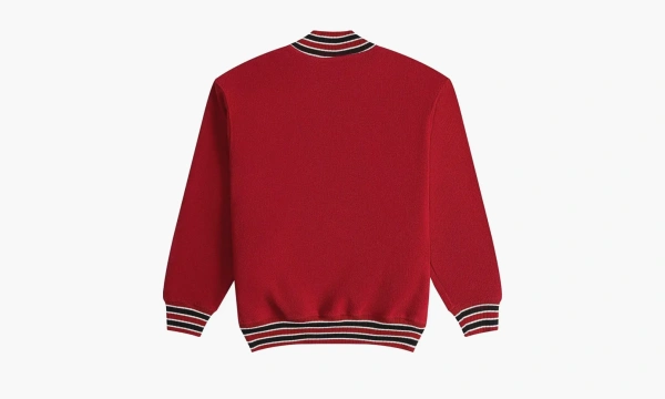 RHUDE Quarter Zip Varsity Jacket Vintage Red 