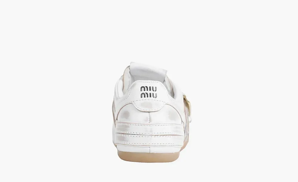 Miu Miu Leather Sneakers With Buckle WMNS White
