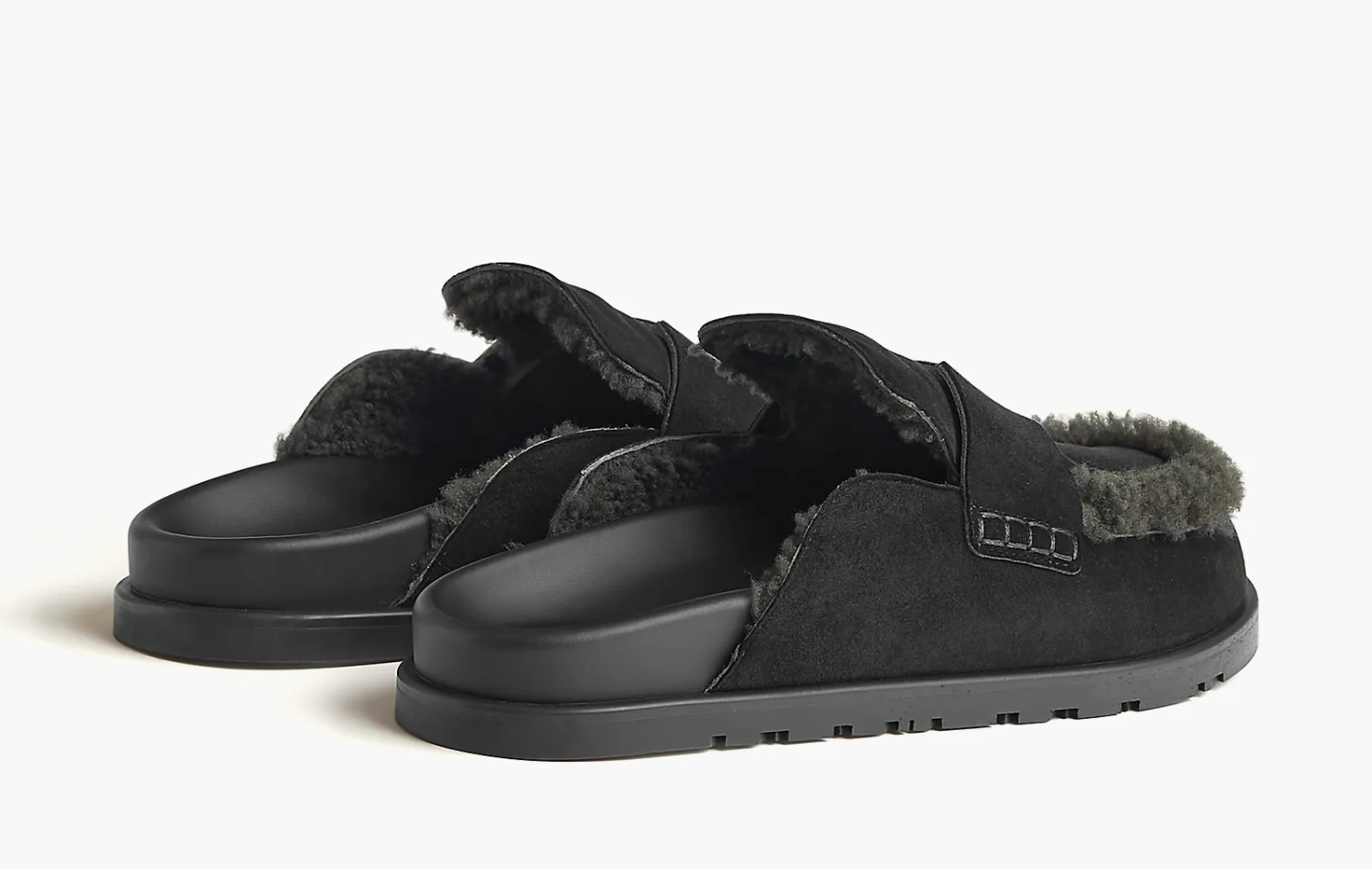 Hermes Go Mule Noir / Anthracite 