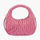 Miu Miu Wander Matelasse Nappa Leather Hobo Bag Pink
