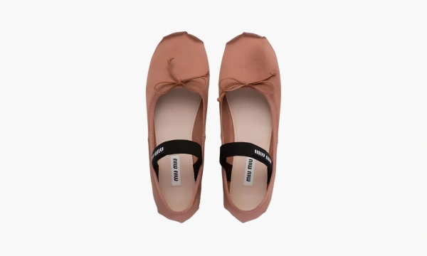 Miu Miu Satin Ballerinas Cocoa Brown 