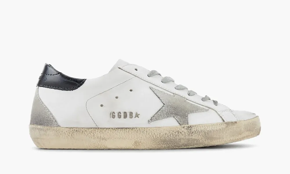 Golden Goose Superstar White Black Heel