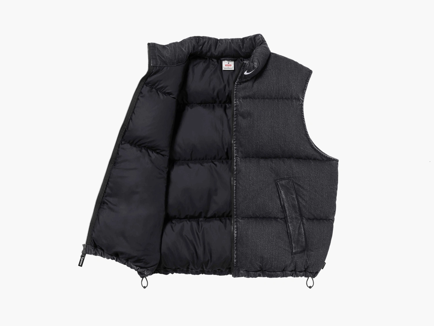 Supreme x Nike Denim Puffer Vest Black 