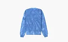Sporty & Rich Serif Logo Embroidered Tie Dye Crewneck Hydrangea/White