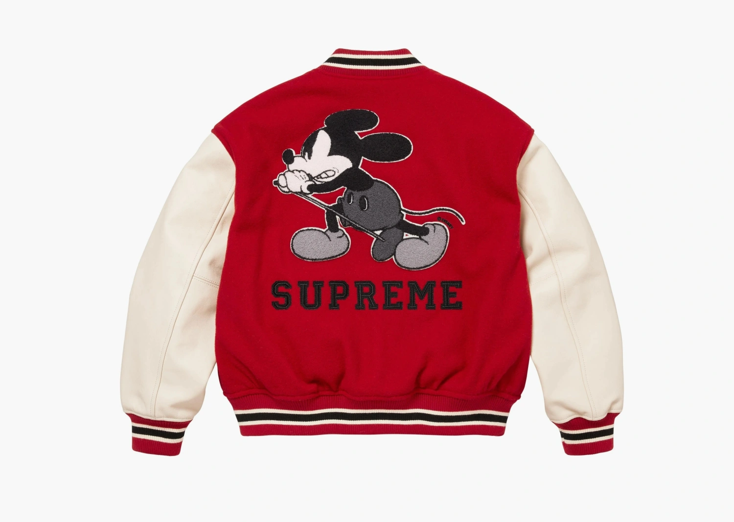 Supreme x Number (N)Ine x Mickey Mouse Varsity Jacket Red 