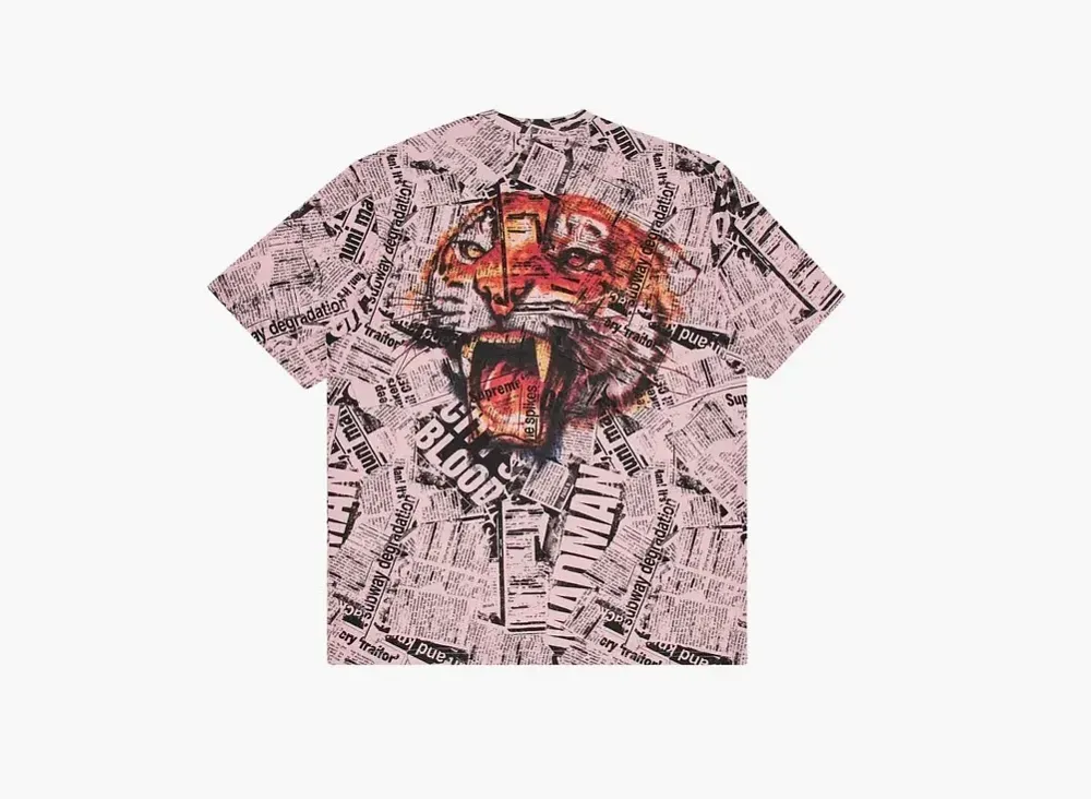 Supreme Newspaper Short-Sleeve Top Pink