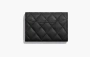 Chanel Flap Coin Calfskin Leather Wallet Black 