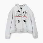 ARNODEFRANCE Dead But Still Turned On Zip Hoodie Grey
