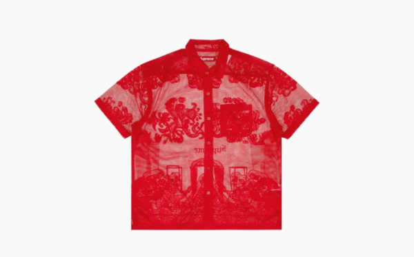Supreme Last Supper Lace Short-Sleeve Shirt Red 