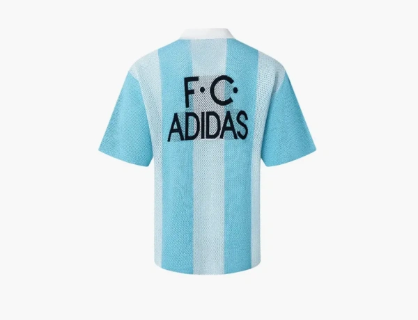 Adidas Originals Blockcore Short Sleeve Polo Pique Collar Shirt Sky Blue 