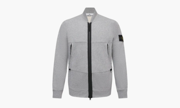 Stone Island Garment Dyed Bomber Jersey Jakcet Grey Marl 