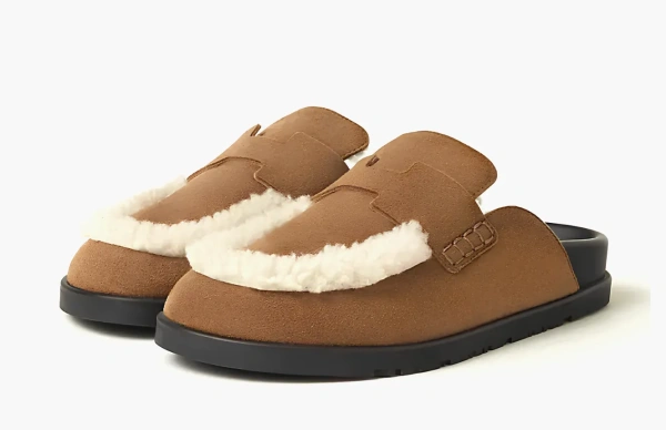 Hermes Go Mule Smoky Brown / Ecru 