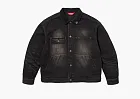 Supreme Distressed Selvedge Trucker Jacket Washed Black