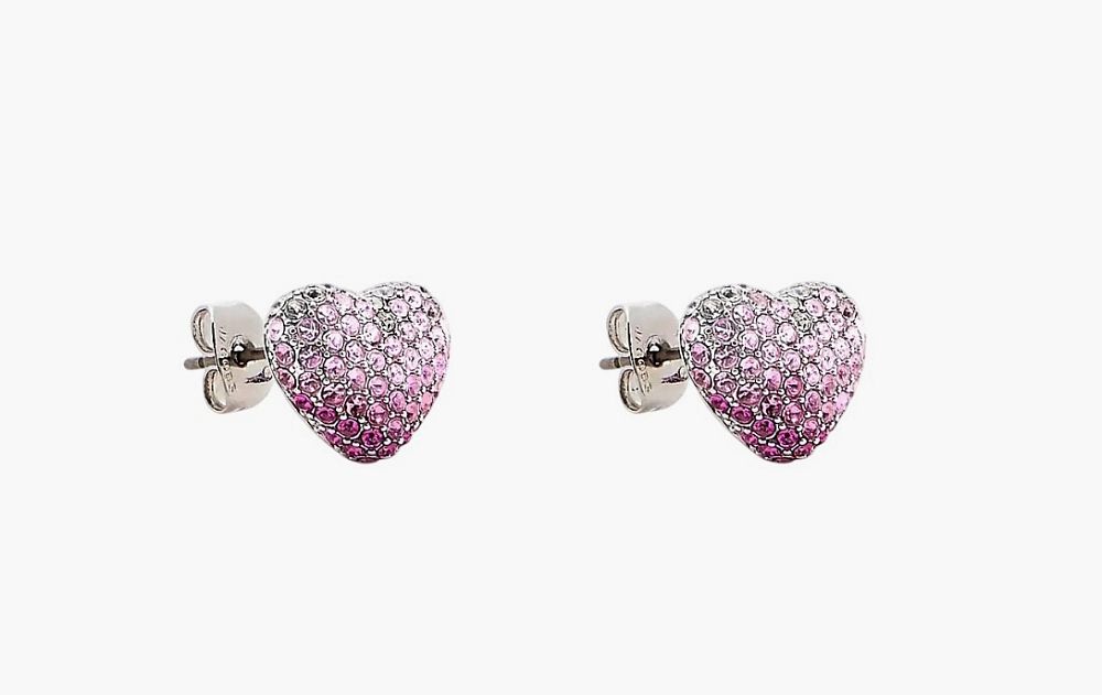 Marc Jacobs The Heart Balloon Pave Earrings Silver/Rose