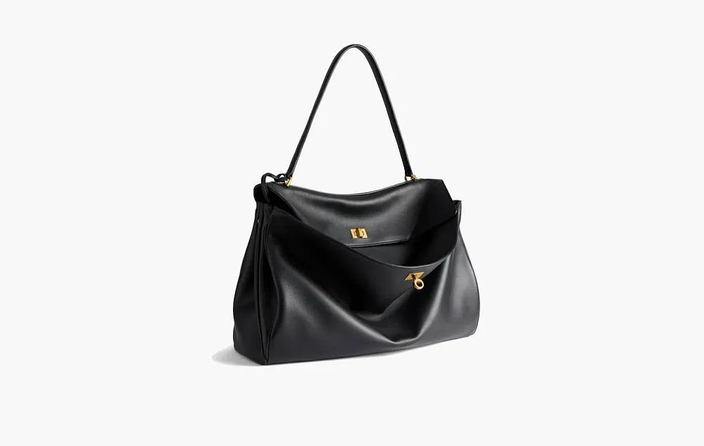 Balenciaga Rodeo Large Handbag Smooth Calfskin Black