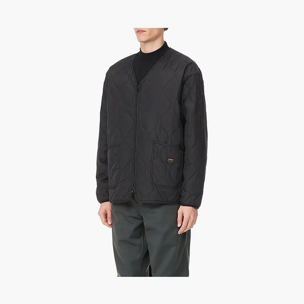 Carhartt WIP Quilted Liner Jacket Black Back Logo