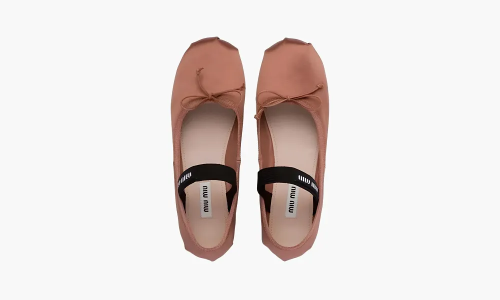 Miu Miu Satin Ballerinas Cocoa Brown