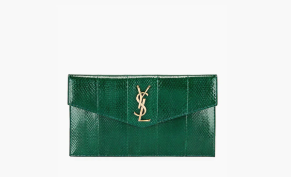 SAINT LAURENT Medium Uptown Ayers Clutches Green 