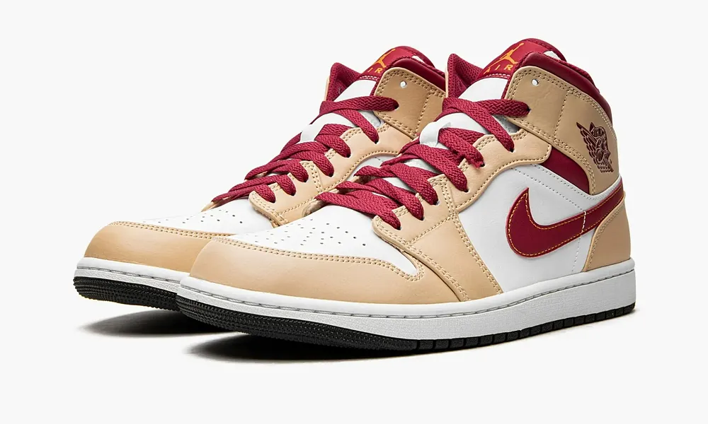 Air Jordan 1 Mid Light Curry Cardinal