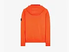 Stone Island Brushed Cotton Full Zip Hoodie Orange