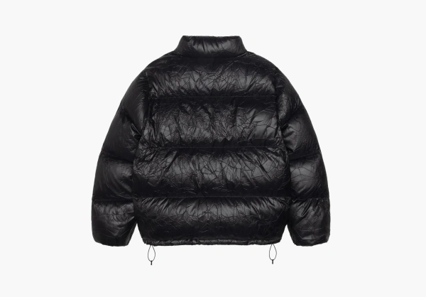 Stussy Wrinkled Nylon Down Puffer Black 