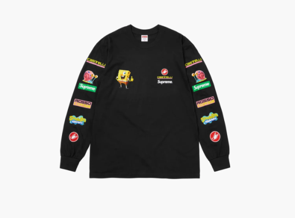 Supreme SpongeBob x Castelli Racing L/S Tee  Black 