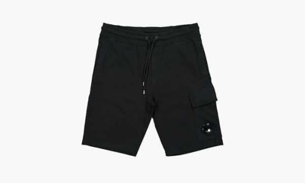 C.P. Company Light Fleece Cargo Shorts Black 