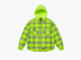 Supreme x Dickies Lined Zip Up Hooded Flannel Shirt Fluorescent Green 