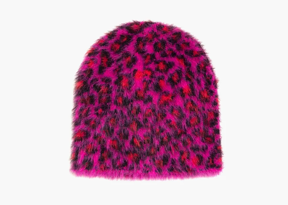 Stussy Leopard Pattern Skullcap Pink