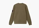 Stone Island Organic Cotton Waffle Fleece Crewneck Sweatshirt Military Green
