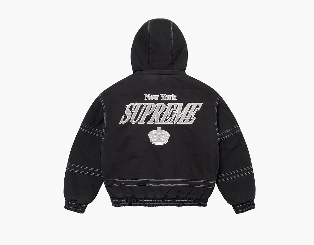 Supreme x Mitchell & Ness Twill Stadium Jacket Black