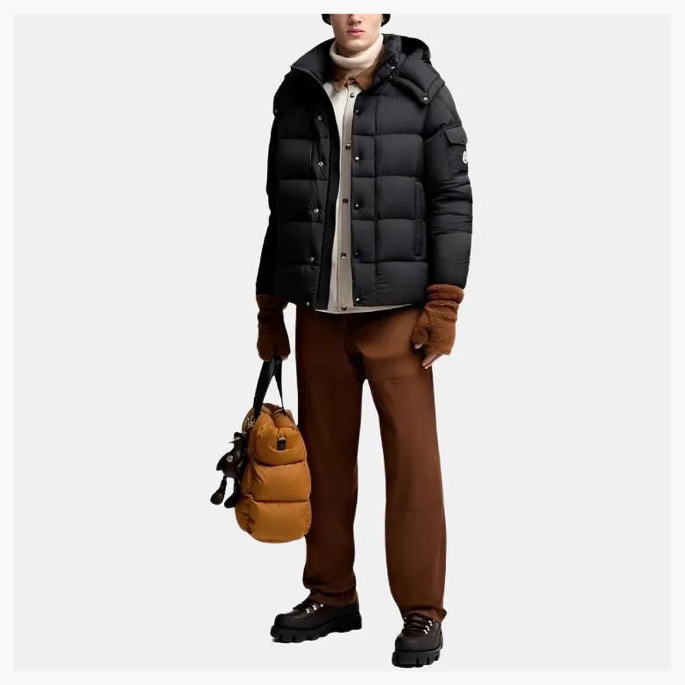 Moncler Hooded Down Jacket Matte Black
