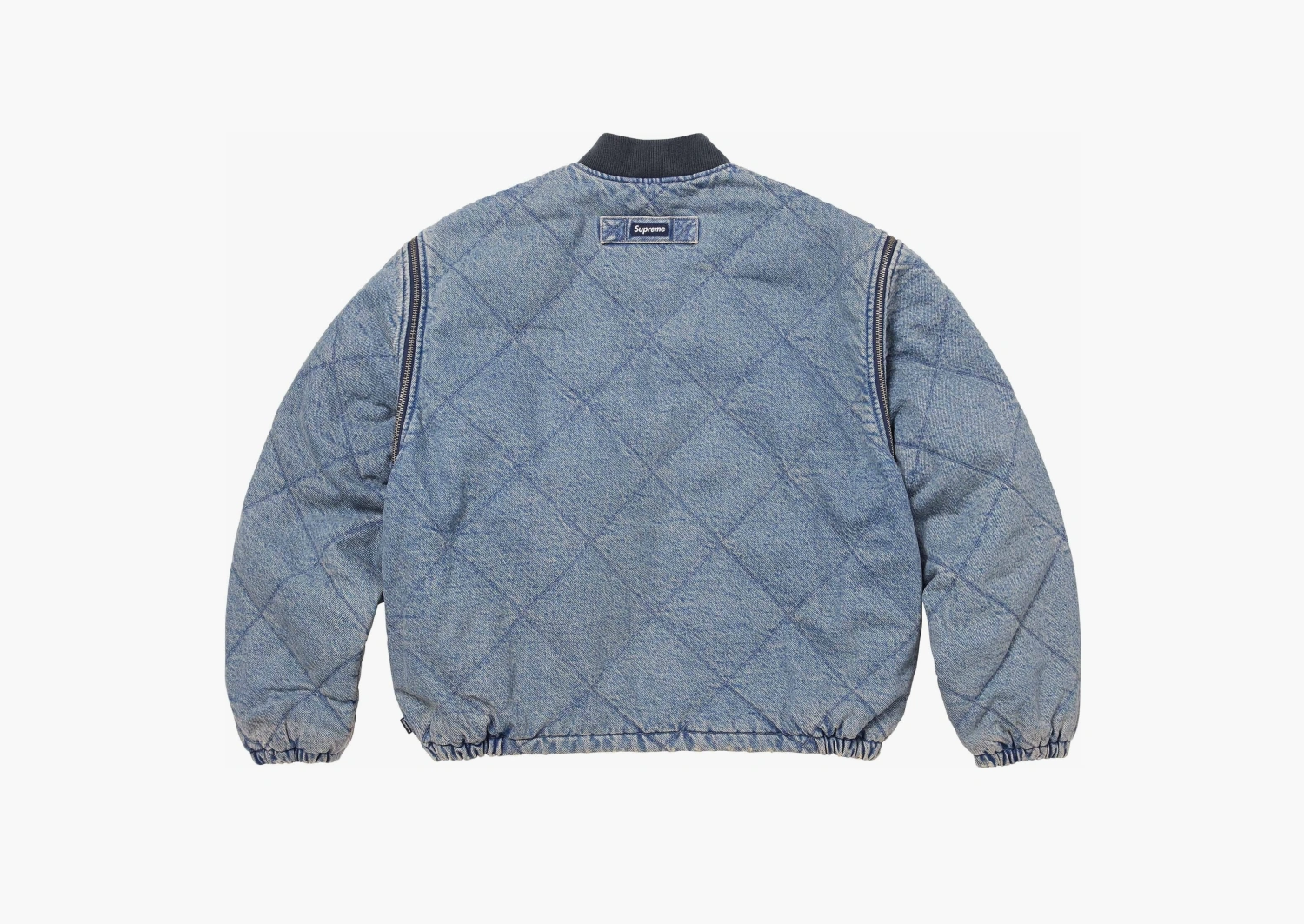 Supreme Zip-Off Sleeve Quilted Bomber Jacket Denim 