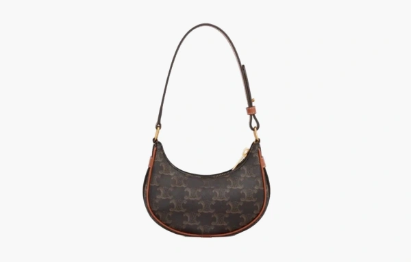 Celine Mini Ava in Triomphe Canvas and Calfskin Brown 