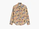 Ami Paris Brown Cotton Horse Printed Boxy Shirt Camel