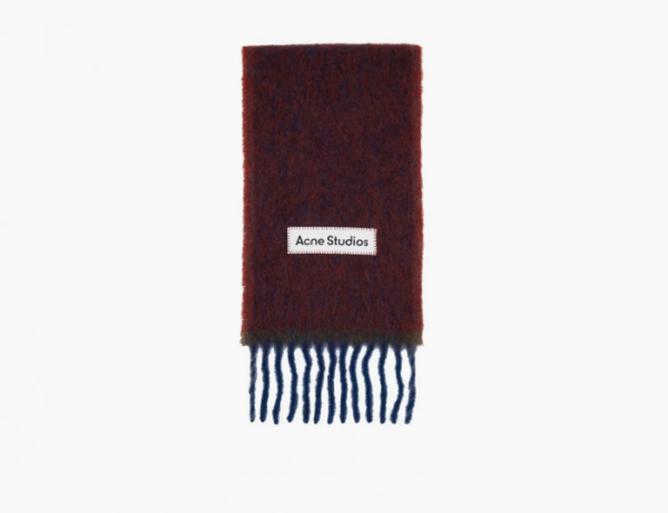 Acne Studios Wool Mohair Scarf Aubergine Blue 