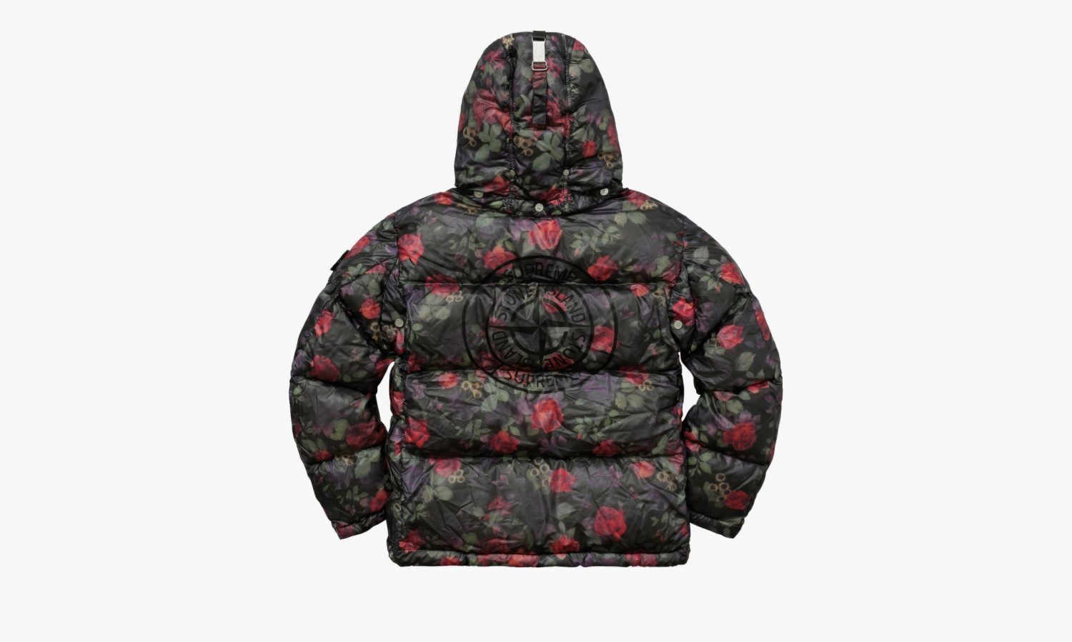 фото Supreme Stone Island Lamy Cover Stampato Puffy Jacket "Black" (Куртки)-