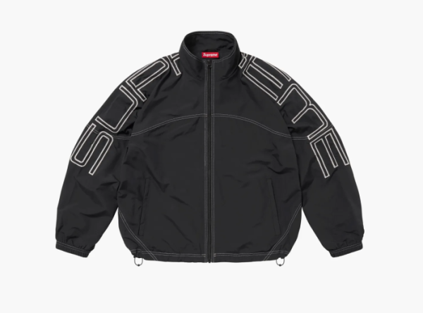 Supreme Spellout Embroidered Track Jacket  Black 