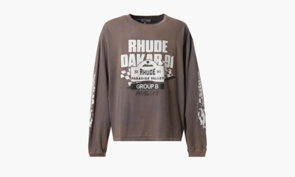 RHUDE Dakar 91 Long-sleeve Tee Vintage Grey 