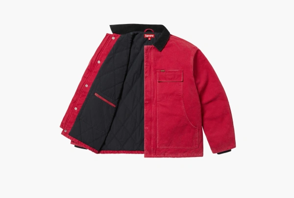 Supreme Old English Canvas Work Jacket Red  Supreme Old English Canvas Work Jacket Red